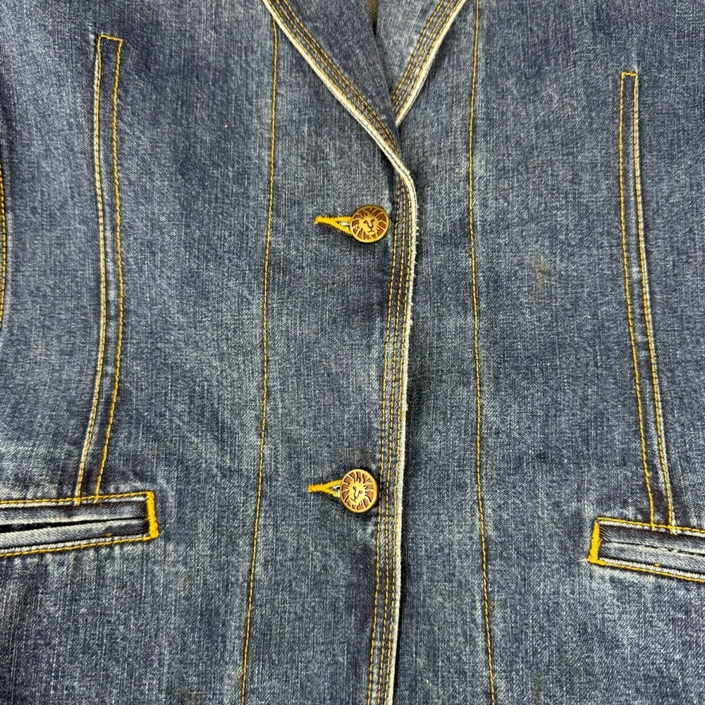 Anne Klein vintage denim tailored denim blazer, Bloomingdale’s y2kSz 6 Petite - Picture 13 of 17